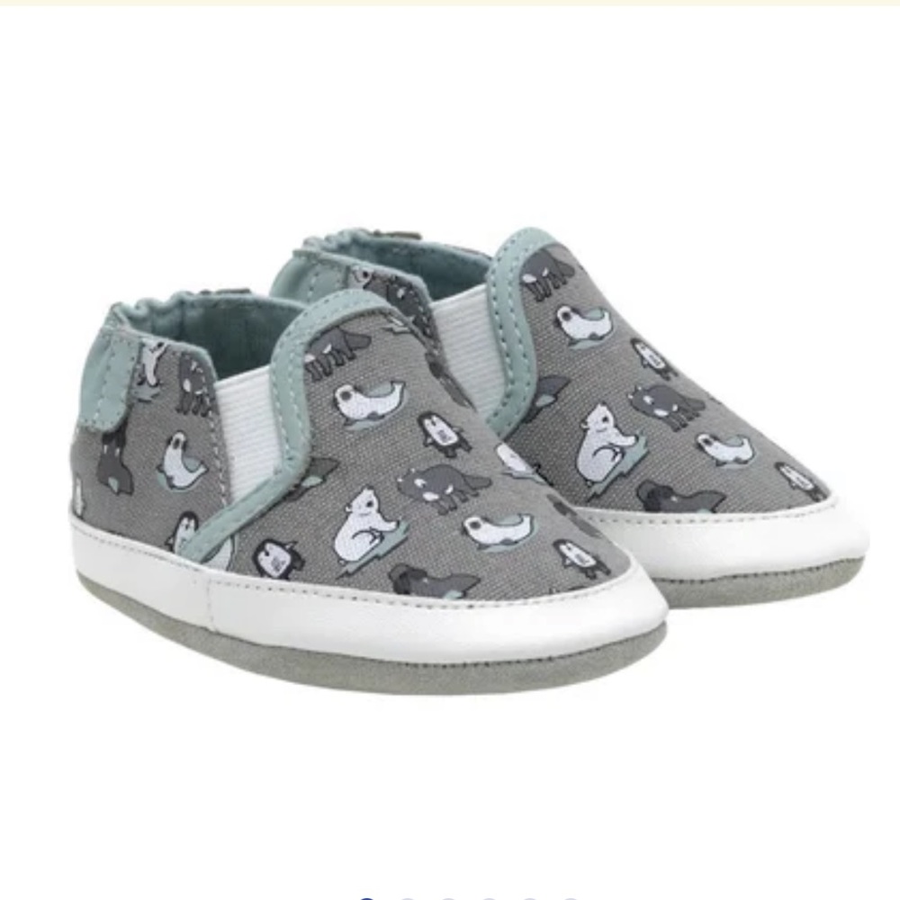 Robeez Soft Soles Arctic Friends baby shoes. 12-18 months. (11-.5-12.5 cm) NIB